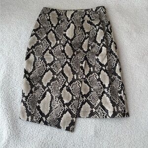 Choosy snakeskin faux wrap skirt